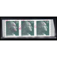 Used 3617 23c George Washington Fine Strip of 3 PA3864