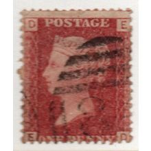 Sg43 1d red plate 206 fine used " E D " (REDS)