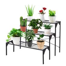 Outdoor 3 Tier Metal Plant Stand with Heavy Duty Rack for Multiple Use