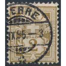 Cross & Numeral: 2c - Switzerland 1882 - F H - MiNr 50 (J)