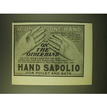 1902 Hand Sapolio Soap Ad - If, on the one hand you have been using a toilet