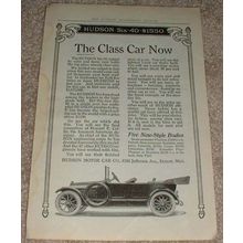 1914 Hudson Six-40 Car Ad, The Class Car Now!