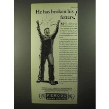1931 Ferodo Brake Linings Ad - He Has Broken Fetters