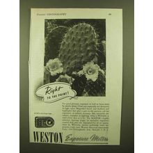 1944 Weston Exposure Meter Ad - Right to the Point