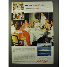 1954 Matson Lines Cruise Ad - Fun Runs Exciting Pace