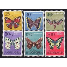 JUGOSLAVIA [1964] MiNr 1069-74 ( O/used ) Schmetterlinge