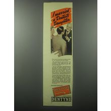 1939 Dentyne Gum Ad - I married a Dentists' daughter