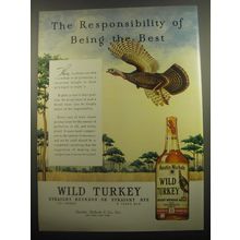 1959 Wild Turkey Bourbon Ad - The responsibility of being the best