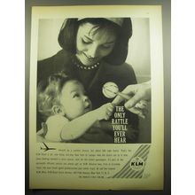 1960 KLM Airlines Ad - The only rattle you'll ever hear