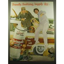 1960 Rheingold Beer Ad - Friendly, fresh'ning, happily dry