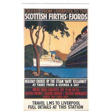 UK RAIL ADVERISING L.M.S. SCOTTISH FIRTHS AND FJORDS CARD NO RAIL 2260