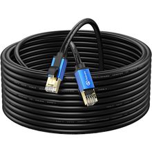 Cat7 Ethernet Cable 300Ft, Cat7 Outdoor Cable Triple Shielding SSTP 10Gbps 600Mh