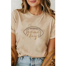 Khaki game day Rugby Embroidered Graphic T Shirt