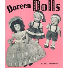 Vintage Doll Crochet Pattern 16 Pages 13 Patterns by Doreen Dolls #102 Bed Dolls