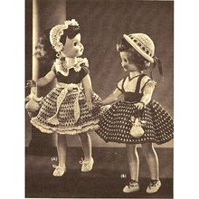 Vintage Doll Crochet Pattern Coats & Clarks #C-720 Molly and Polly Bright Sets