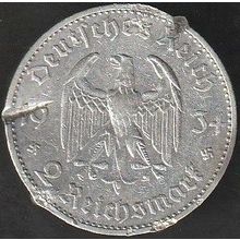 1934 A Germany 2 Reichsmark Silver Coin