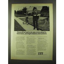 1972 ITT Ad - Cross Deserts, Ford Rivers