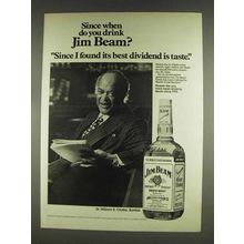 1978 Jim Beam Bourbon Ad - Best Dividend is Taste