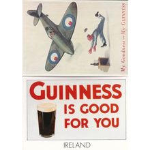 Guinness Beer Military Plane 2x Advertising Postcard s