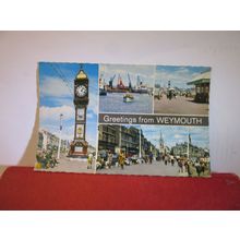 multiview, WEYMOUTH, DORSET. used postcard by Constance 1976 postmark =