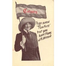 Calgary Peaches Local Canadian Woman Flag Skinned Old Fashion Photo Postcard