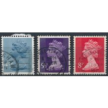 QEII Machin: 4½p, 5½p & 8p - GB 1973 - 1973 - SG X865, X868 & X878