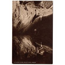 REAL PHOTO POSTCARD THE ALPINE VILLAGE GOUGH'S CAVES CHEDDAR SOMERSET (4258)