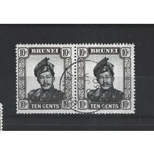 Brunei.SG106 10c Sultan Omar Ali Saifuddin Pair.Fine Used.Aug25c