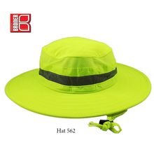 High Visibility Outdoor Work Crew Water Repellent Hat with Reflective Hatband- L