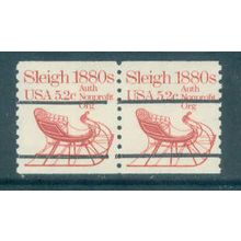 1900a 5.2c Sleigh Fine MNH Dry Gum Gap Pair PreCnx G0824