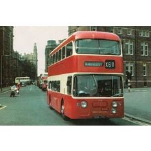 1965 Manchester Daimler Vintage Double Decker 60 Tram Bus Photo Postcard