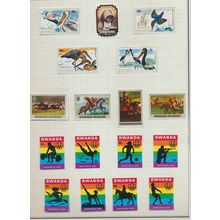 Rwanda Stamps, 67 Different 1960's & 1970's Issues, Mint Hinged, Scans of All