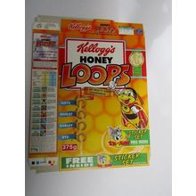 Kelloggs Honey Loops 1998 Tom & Jerry Empty Cereal Box