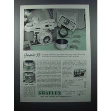 1956 Graflex Graphic 35 Camera Ad - Push-Button