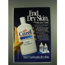 1985 Curel Moisturizing Lotion Ad - End dry skin. With new Curel