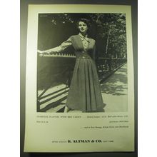 1948 B. Altman & Co. Flannel Jumper and Red Calico Blouse Ad - Jane Troxell