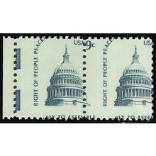 1591 Misperforated ERROR Pair - 9¢ U.S. Capital - EE Marking .. Stuart Katz