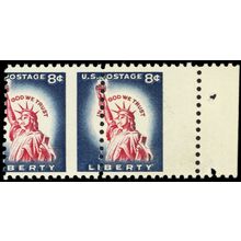 1042, Mint NH 8¢ Misperforation Error Margin Pair - Stuart Katz