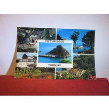 multiview, PICTURESQUE TORQUAY, DEVON used postcard Colourmaster 1981 postmark =