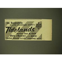 1961 Tidelands Motor Inn & Club Ad - In houston Don Cherry