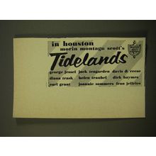 1961 Tidelands Motor Inn & Club Ad - George Jessel Jack Teagarden Davis & Reese