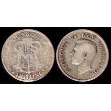 South Africa 2 Shillings 1937 Used Silver Coin 2/-