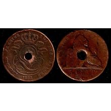 Belgium Five Cents 1833 Used Coin 5c Lion
