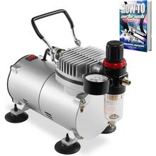 Pointzero 1/5 HP Airbrush Compressor with Regulator, Gauge and Water Trap - Quie