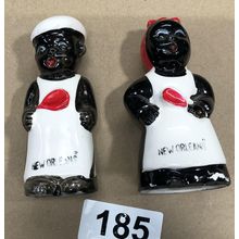 Black Americana New Orleans Salt & Pepper Shakers vintage souvenir japan charia