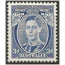 Australia 1937 SG168ca 3d Bright Blue Perf 13.5x14 Mounted Mint . .. .