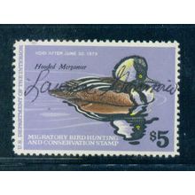 Used RW45 $5 Hooded Merganser Drake Very Fine C1064