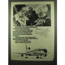 1974 Delta Airlines Ad - Christa Beck, Stewardess