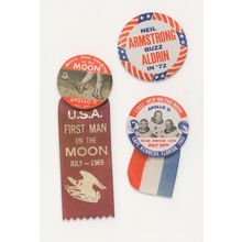 Apollo 11 1969 Astronaut First Moon Landing Button Badge Banner Postcard