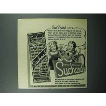 1947 Suchard Chocolate Ad - Sue Shard Says